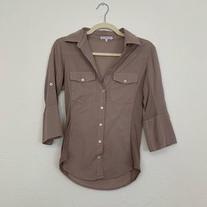 James Perse Contrast panel button down